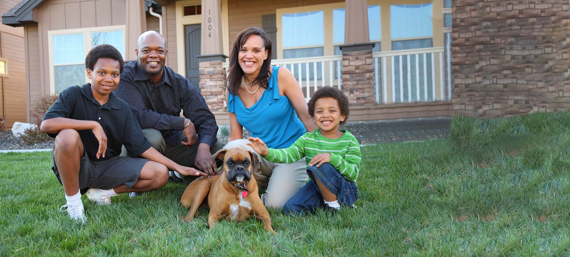 Andres Mortgage slider family and dog - loan in Caroline, SoCA